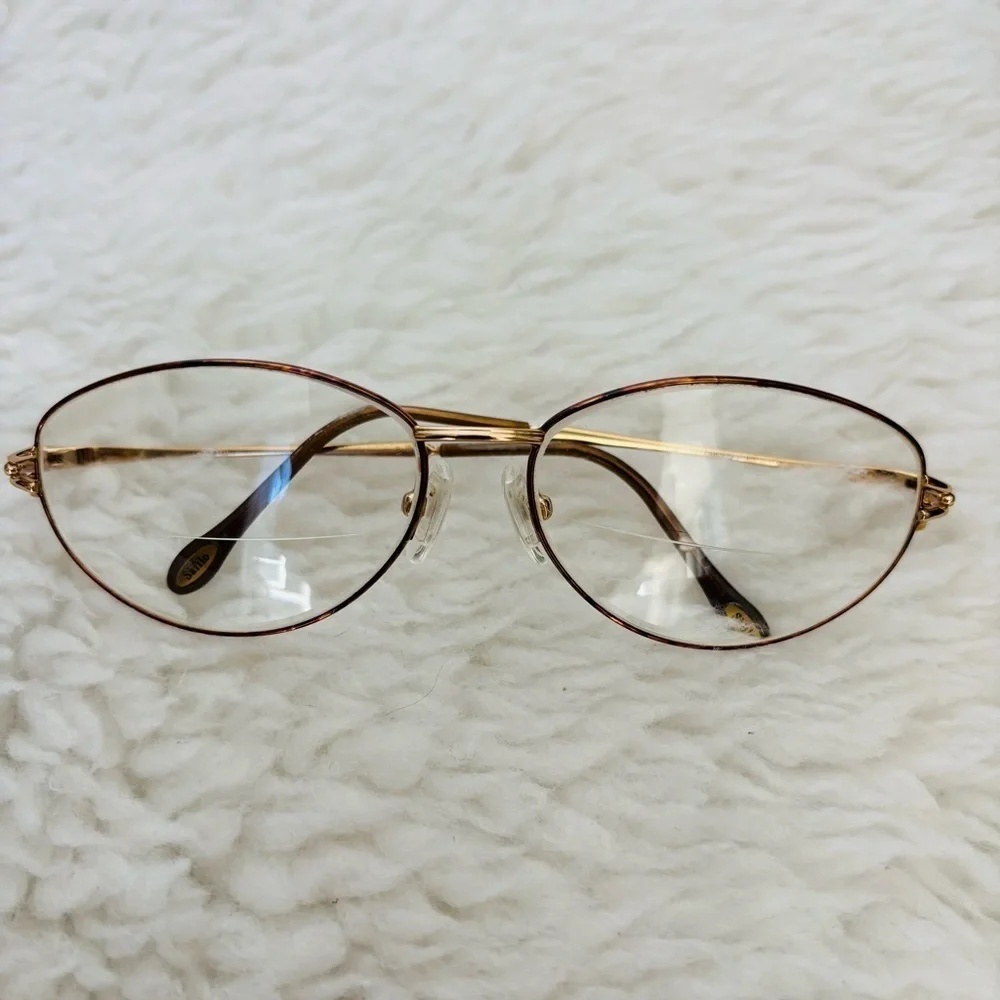 Safilo Emozioni Brown Tortoise/Gold Oval Glasses Frame Only